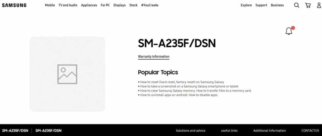 Galaxy A23 için hazırlanan destek sayfası ortaya çıktı
