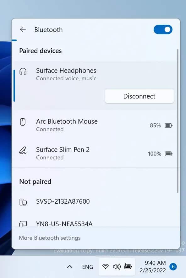 windows 11 bluetooth cihaz listesi