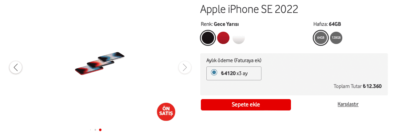 iphone se 3 nesil ön satış
