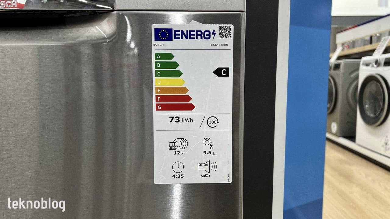 yeni enerji etiketi bulaşık makinesi