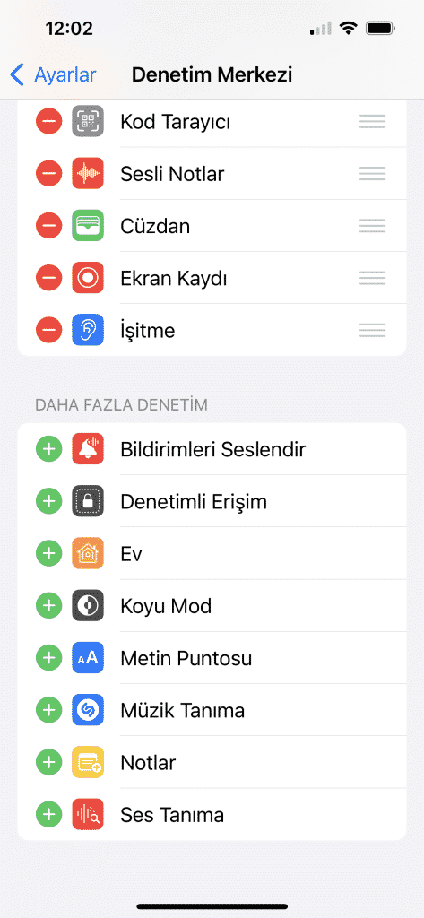 Shazam Müzik Tanıma kontrolü Denetim Merkezi içine nasıl eklenir?