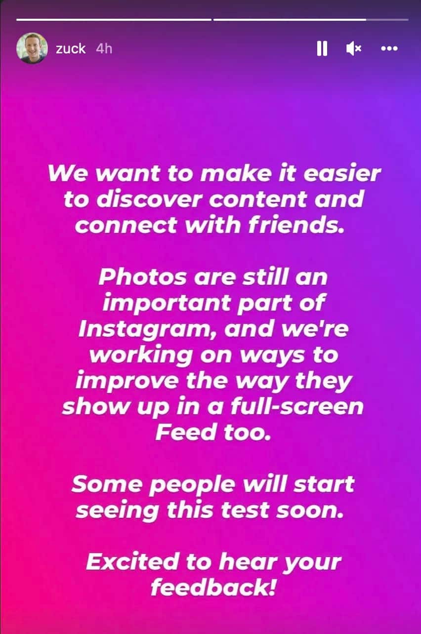 instagram tam ekran