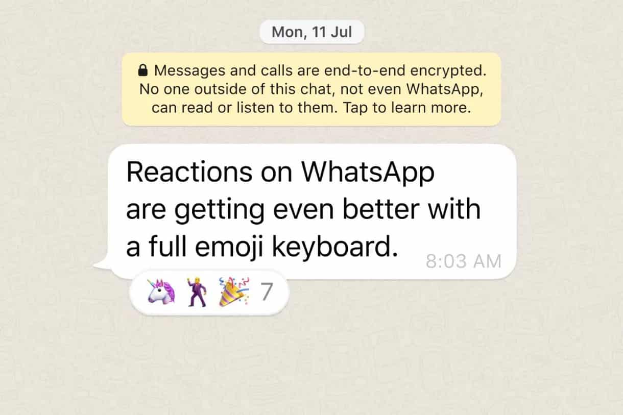 whatsapp emoji tepkisi