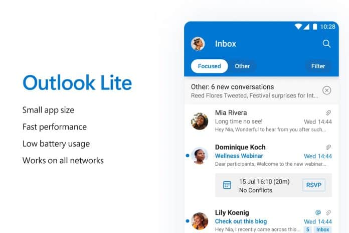 outlook lite android