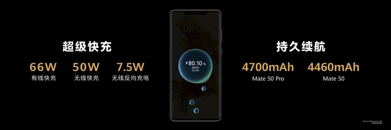 huawei mate 50 serisi pil özellikleri