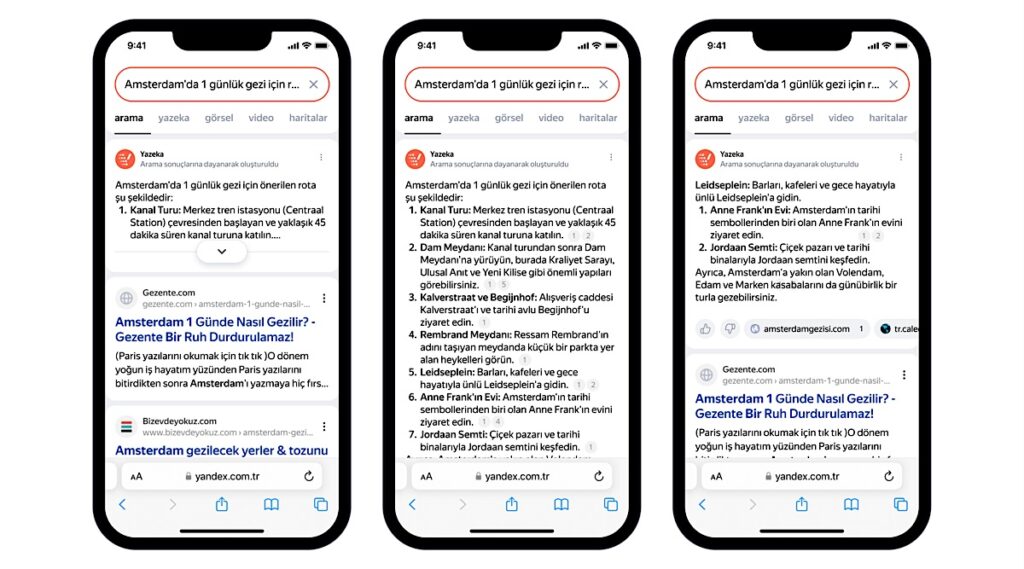 yandex yazeka yapay zeka