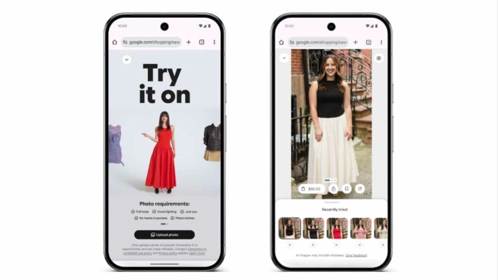 google try it on