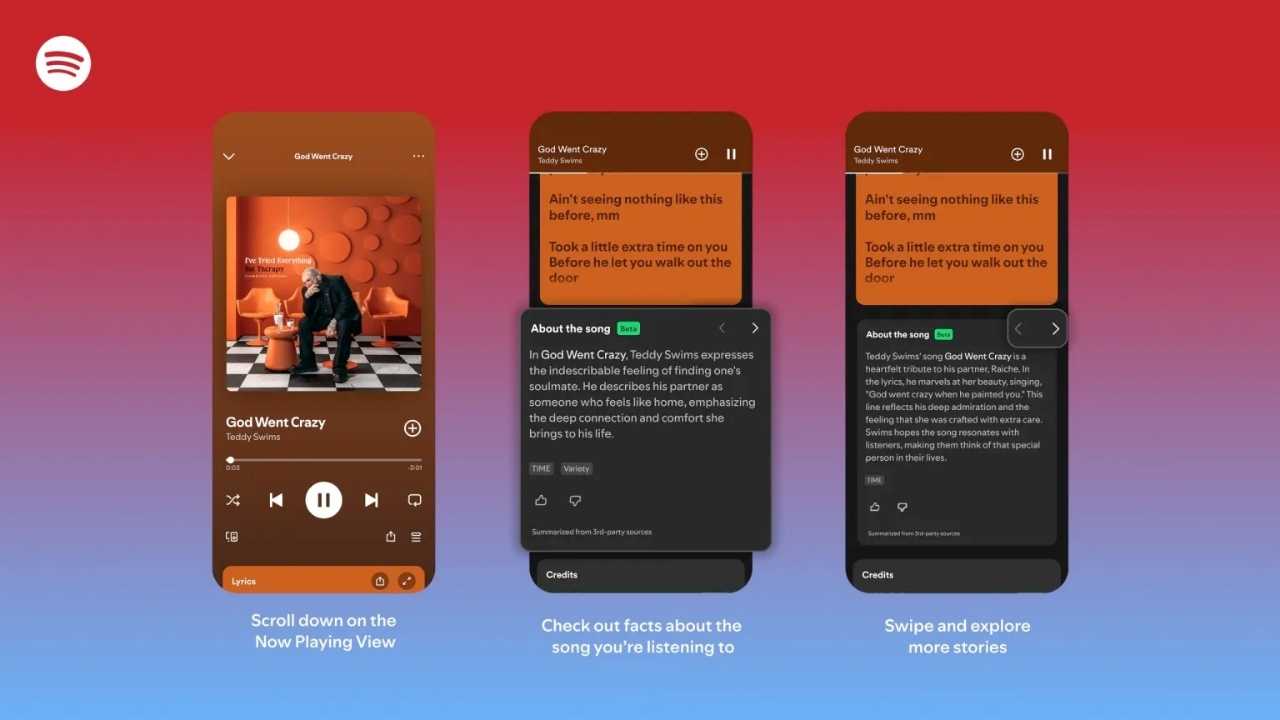 Spotify, dinlenen şarkıların arka planını anlatmaya başladı
