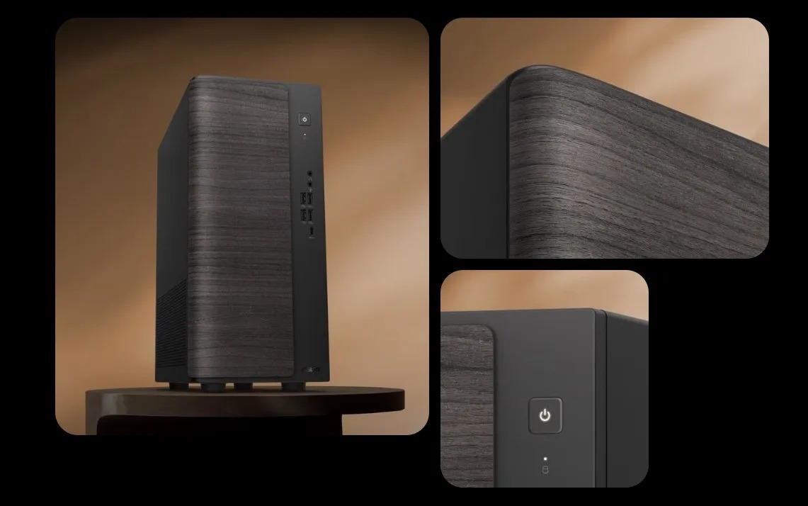 Ahşap dokulu Asus V700 Mini Tower masaüstü bilgisayarlara farklı bir kimlik kazandırıyor