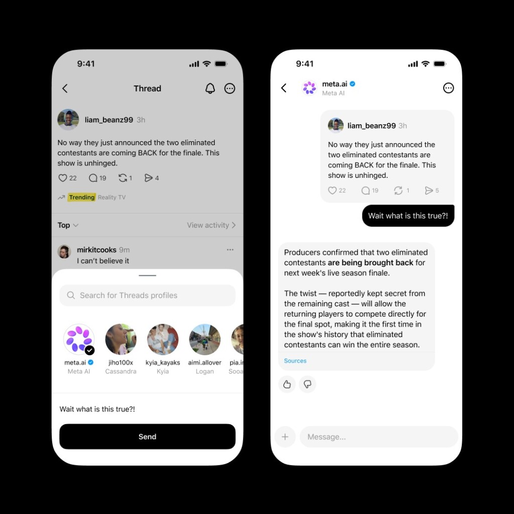 Threads artık özel mesajlarda Meta AI ile sohbet etmenizi sağlıyor