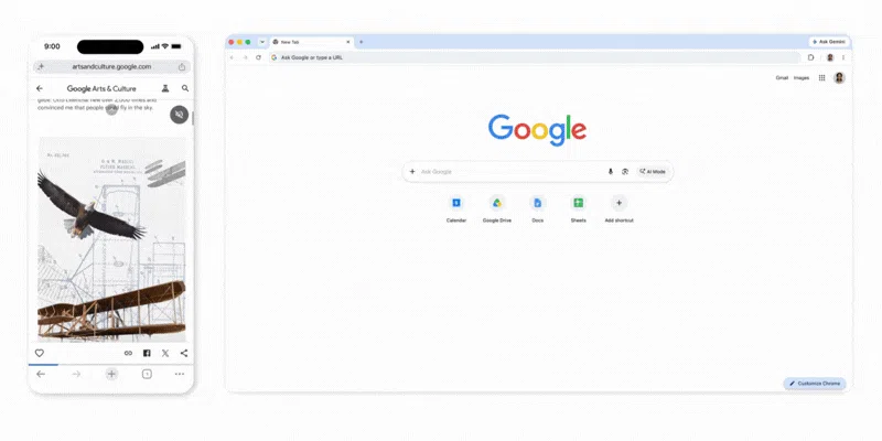 Google Chrome’da yarım bıraktığınız sayfaya diğer cihazda devam edebileceksiniz